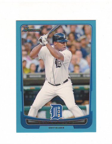 2012 Bowman Blue Parallel Delmon Young #d 027/500 Detroit Tigers