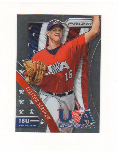 2014 Prizm 18U National Team USA Clayton Kershaw #9 Los Angeles Dodgers