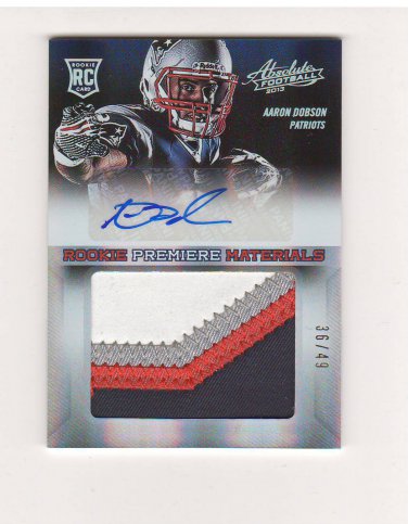2013 Absolute Aaron Dobson 4 Color Patch Auto Rc #d 36/49 New England Patriots