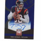 2014 Elite Tom Savage Autograph Auto Rc #40 Houston Texans