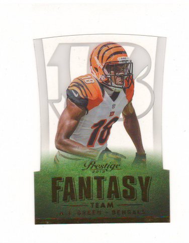 2013 Prestige Acetate Die Cut Fantasy Team AJ Green #19 Cincinnati Bengals