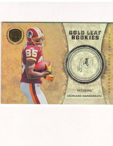 2011 Panini Gold Standard Gold Leaf Rookies Leonard Hankerson Rc #d 178/299 Washington Redskins