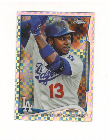 2014 Topps Chrome Xfractor Hanley Ramirez #20 Los Angeles Dodgers