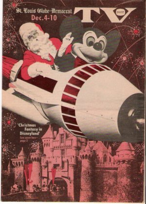 St. Louis Globe-Democrat TV Digest Disneyland Mickey Mouse Santa Claus Cover 1976 Magazine