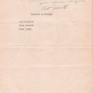 Bandleader/Actor Art Jarrett Autographed Mail Interview Page