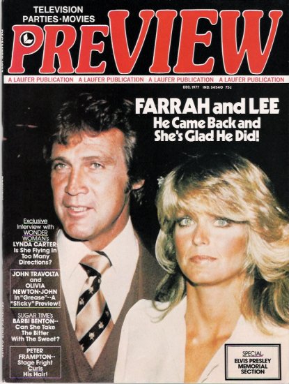 Farrah Fawcett & Lee Majors Cover December 1977 Preview Magazine