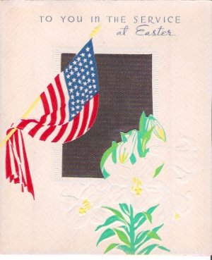 World War II American Flag Easter Greeting Card