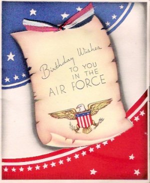 World War II Army Air Force Keep 'Em Flying Birthday Greeting Card