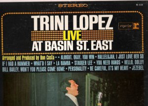 Trini Lopez  Live At Basin St. East LP Album