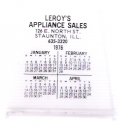 Leroy's Appliance Sales 1976 Staunton Illinois Advertising Pen Holder and Calendar