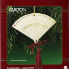 Carlton Cards Grandmother 1998 #34 Christmas Ornament Antique Fan Design Mint in Box