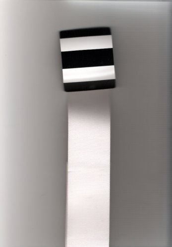 Vintage Original 1950s Women's White Cloth Cinch Belt with Zebra Buckle
