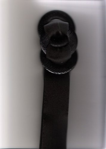 Vintage Original 1950s Women's Black Cloth Cinch Belt with Tri Circle Black Buckle
