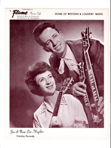 Original Joe & Rose Lee Maphis 1960s Flame Theatre Starday Country Music Photo