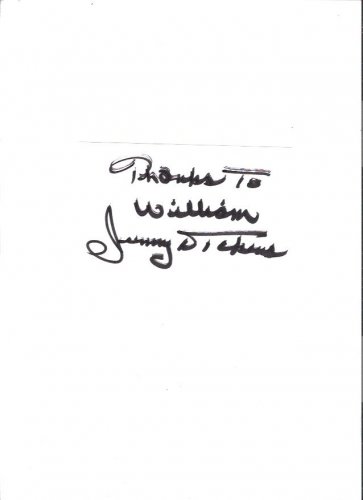 Little Jimmy Dickens Autographed Index Card Vintage Country Music Memorabilia