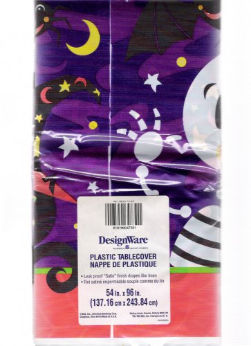 Vintage Halloween Night Plastic Party Tablecloth by DesignWare New Sealed Package