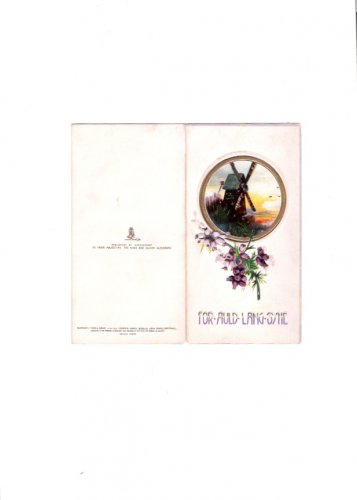 Vintage Raphael Tuck & Sons Artistic Series For Auld Lang Syne Christmas Card