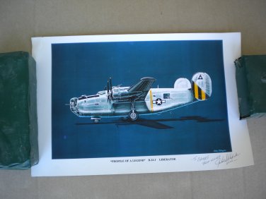 World War II B-24J Liberator Signed Color Print John Shlapak 2002 15th Air Force