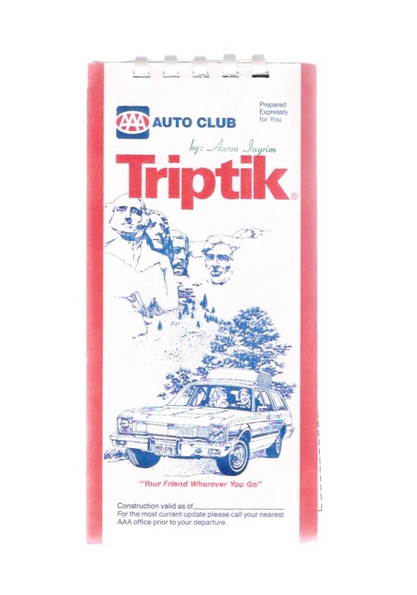 AAA Auto Club of Missouri 1992 Triptik Strip Map Travel Booklet St. Louis