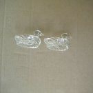 Pair of Vintage Duck Wildlife Clear Glass Decorative Collectible Ashtrays Pair of Vintage Duck Wildlife Clear Glass Decorative Collectible Ashtrays