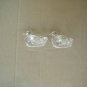 Pair of Vintage Duck Wildlife Clear Glass Decorative Collectible Ashtrays