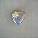 Vintage Heart Shaped Zinc Alloy Metal Silver Jewelry Box Hong Kong Cloth Liner