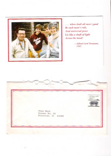 U.S. Senator Paul Simon Illinois 1985 Family Christmas Card in Envelope