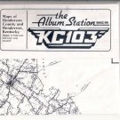 Vintage 1981 Map of Henderson & Henderson County Kentucky WHKC-FM