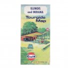 Vintage 1967 Gulf Illinois & Indiana Tourguide Map U.S. Route 66 Chicago