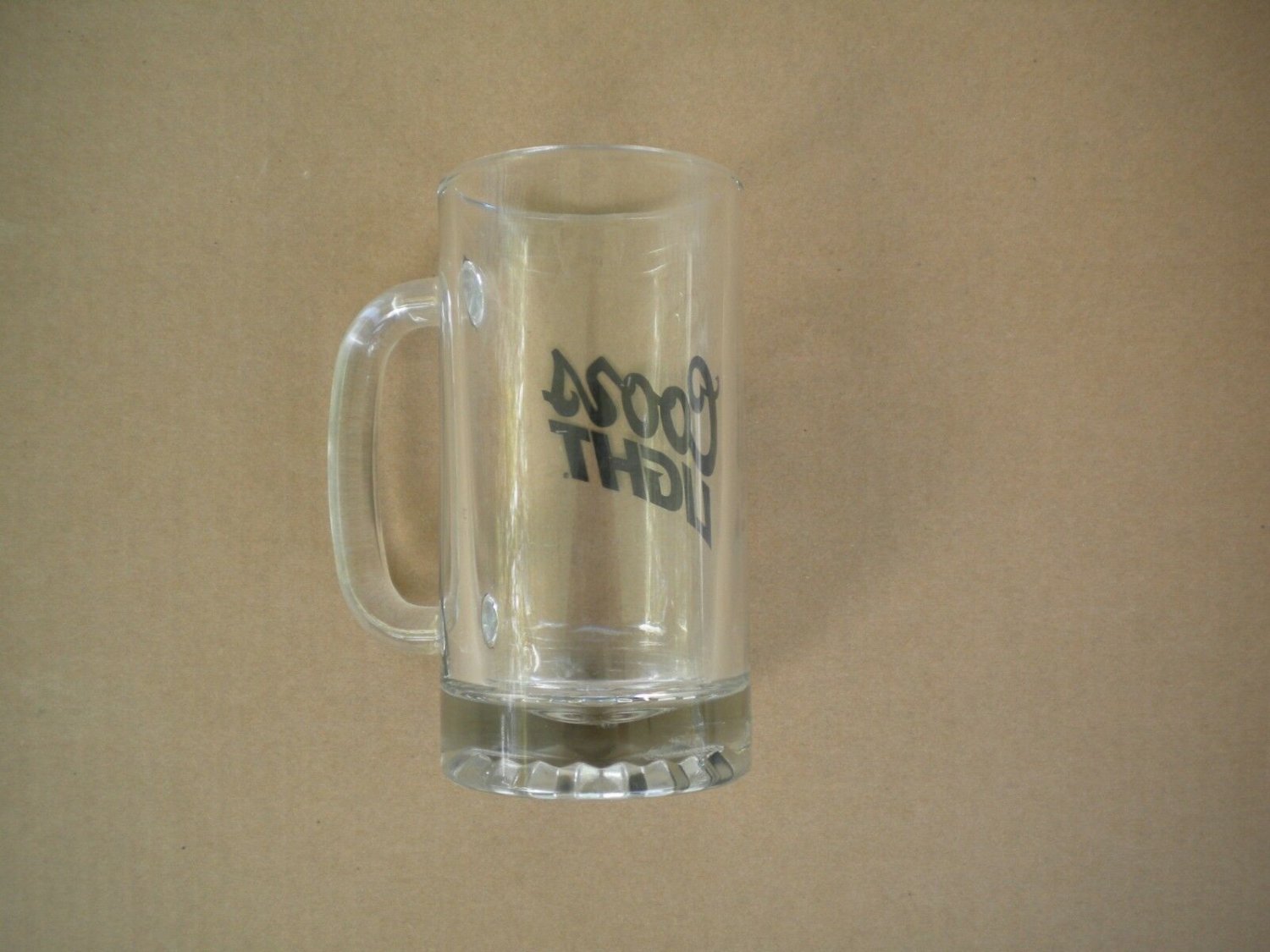 Vintage Coors Light Beer Mug Clear Glass with Handle