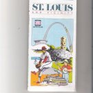 Vintage 1989 St. Louis Missouri & Vicinity Map AAA Auto Club Gateway Arch