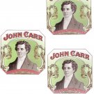 Lot of 4 Vintage John Carr and La Carita Embossed Cigar Box Labels Unused Lot of 4 Vintage John Carr and La Carita Embossed Cigar Box Labels Unused
