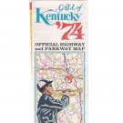 Vintage 1974 Kentucky Official Highway & Parkway Map Kentucky Derby