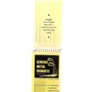 General Metal Products Company St. Louis 1960 Pocket Notepad & Calendar General Metal Products Company St. Louis 1960 Pocket Notepad & Calendar