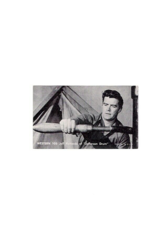Nu Card 1959 TV Western 105 Jeff Richards Jefferson Drum Thrift Long Island Back