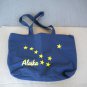 Vintage Alaska Eight Gold Star State Flag Blue and Yellow Nylon Tote Bag Unused