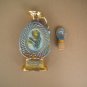 Vintage 1971 Jim Beam Whiskey Decanter Regal China Flowers Gold & Blue Design