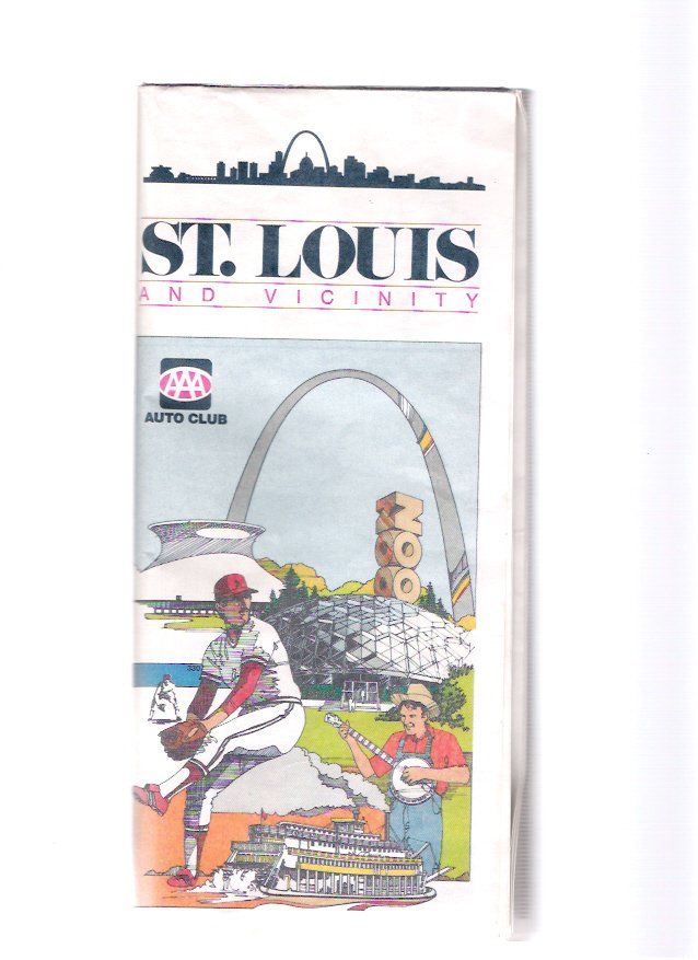 Vintage 1987 St. Louis Missouri and Vicinity Large AAA Road & Travel Map