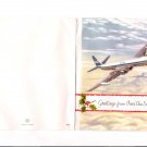 1962 BOAC Aviation Collectible Christmas Card in Birmingham UK Envelope