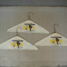 Lot of 3 Vintage 1970s Advertising Paper/Metal Hangers Dry Cleaners Double Knits
