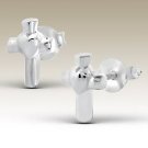 Unconditional Love - Heart Cross 925 Sterling Silver Stud Earrings in Gift Wrapping