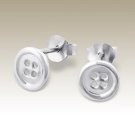 SECURED - Button 925 Sterling Silver Stud Earrings in Gift Wrapping