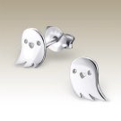 FEARLESS - Cute Ghost Halloween 925 Sterling Silver Stud Earrings in Gift Wrapping