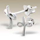 FAITH - Classy Wired Cross 925 Sterling Silver Stud Earrings in Gift Wrapping