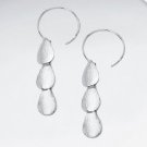 HEALING - Raindrops 925 Sterling Silver Matte Dangle  Earrings