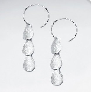 HEALING - Raindrops 925 Sterling Silver Matte Dangle  Earrings
