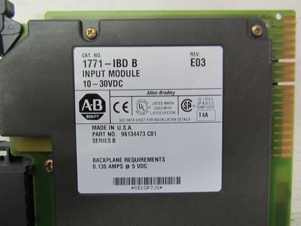 Allen Bradley 1771-IBD B DC Input Module 10 - 30 VDC Module Max W ...