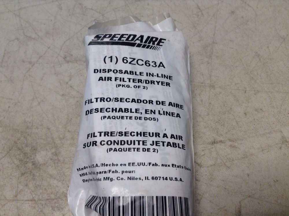 Speedaire Dayton 6ZC63A In Line Air Filter Dryer Cartridge 2 Pack