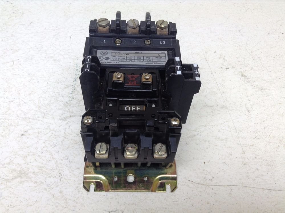 Allen Bradley 509-COD Size 2 Contactor Motor Starter 509COD 110/115-120 ...