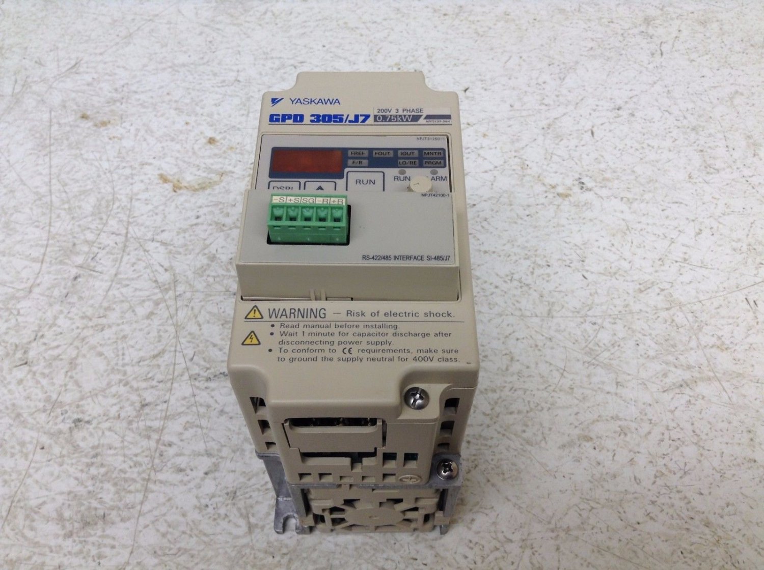 Yaskawa CIMR-J7AM20P7 200-230 VAC In 5 Amp 0.75 kW Drive GPD 305/J7 ...